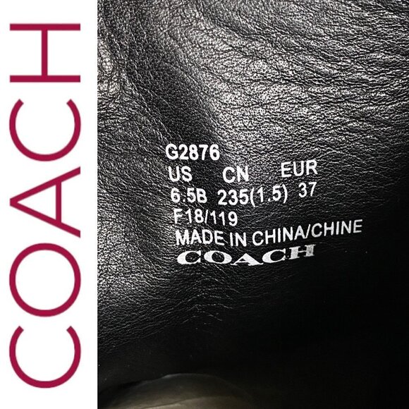 NWT COACH Leighton Shearling Lamb Fur Black Moto Boots, Size 6.5 (EU37) - Picture 8 of 13